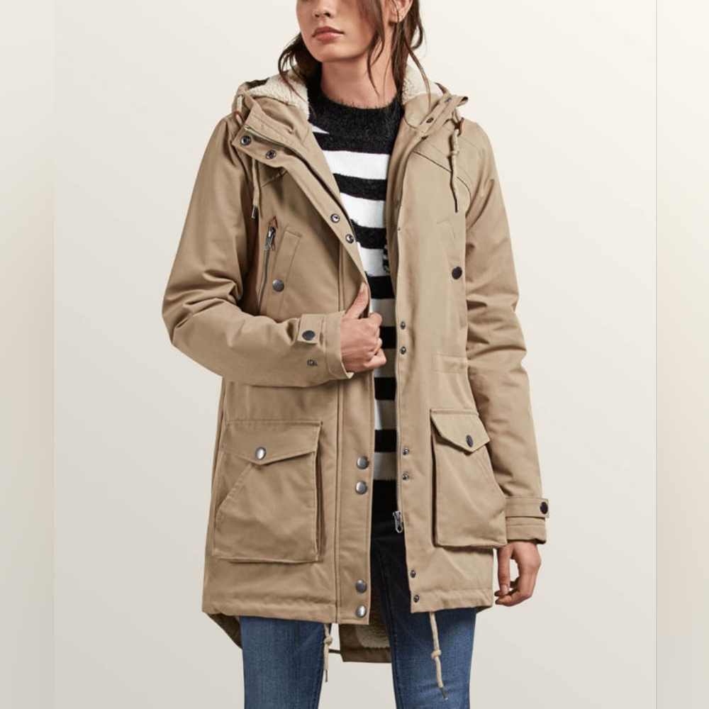 NWT Volcom Walk On By Parka Khaki S